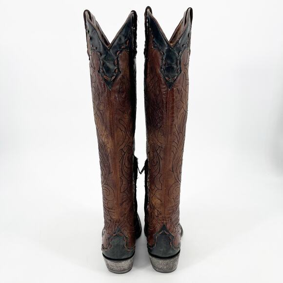 Old Gringo Rebeca Mayra Women’s 6 Brass Black Tall Pointed Toe Cowgirl Boots - Picture 8 of 11